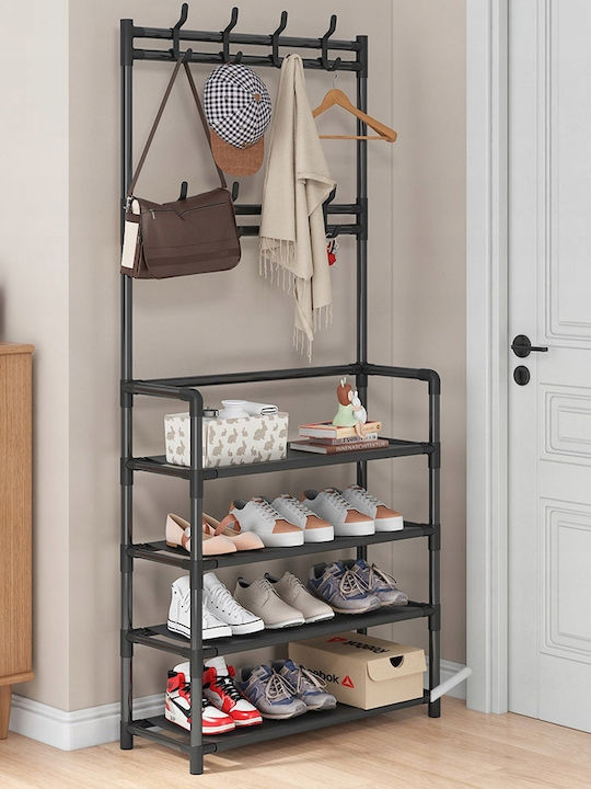Muvu Home Floor Garment Rack made of Metal Black 80x25x154cm