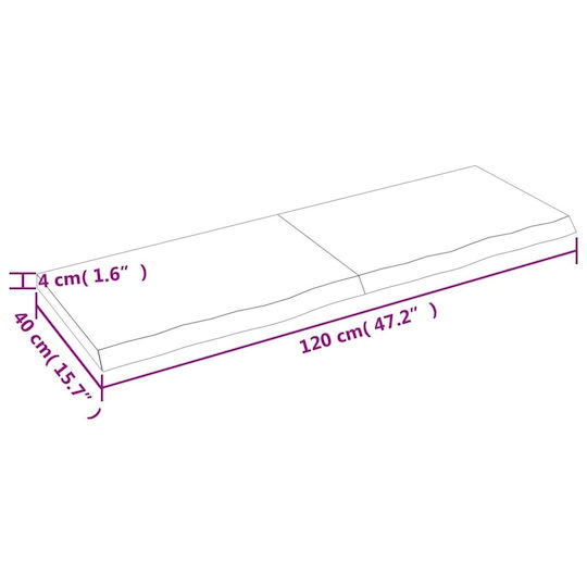 vidaXL Waschtisch ohne Waschbecken L120xB40xH4cm Braun