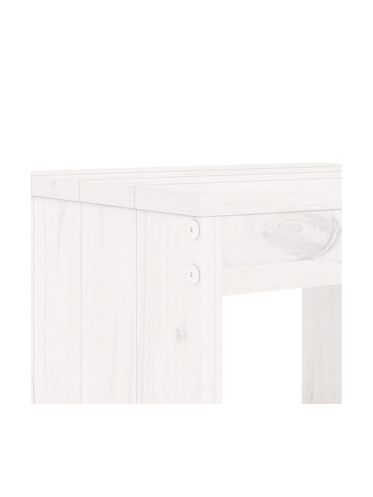 Wooden Garden Stool White 2 Pieces 40x36x45cm