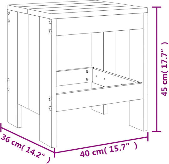 Ξύλινο Σκαμπό Εξωτερικού Χώρου Μελί 2τμχ 40x36x45cm