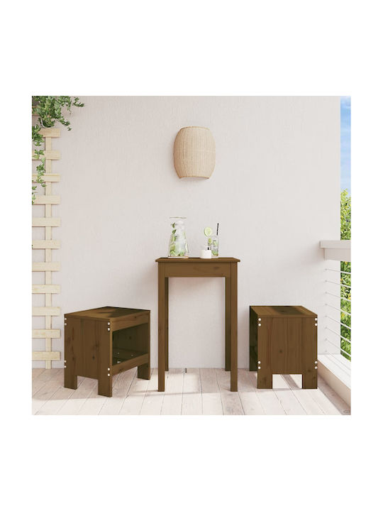 Băncuțe De Grădină Din Lemn Culoarea Mierii 2 Buc 40x36x45cm