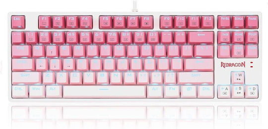 Redragon K645W-GP-RGB Gaming Tastatur Tenkeyless mit RGB-Beleuchtung (Englisch US) Rosa