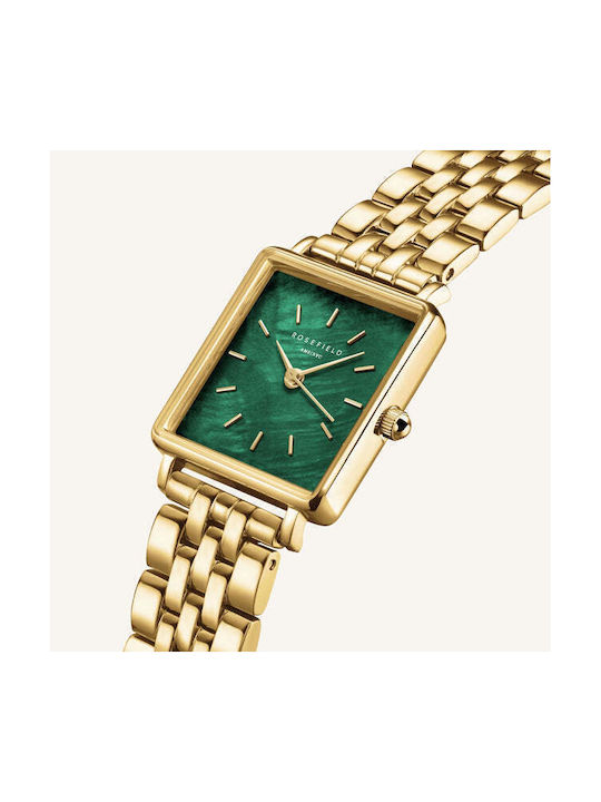 Rosefield Boxy Xs Uhr mit Gold Metallarmband