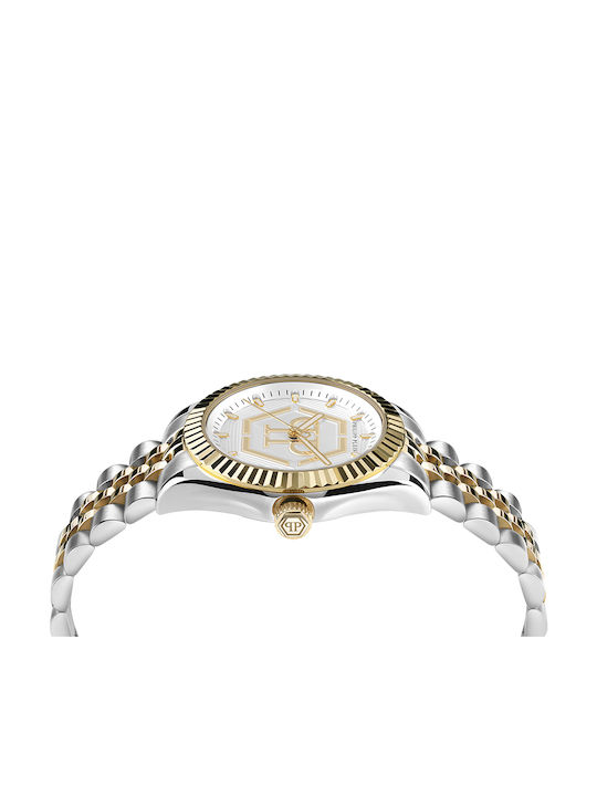 Philipp Plein Street Couture Γυναικείο Ρολόι 38mm Μπαταρίας με Ασημί Μεταλλικό Μπρασελέ