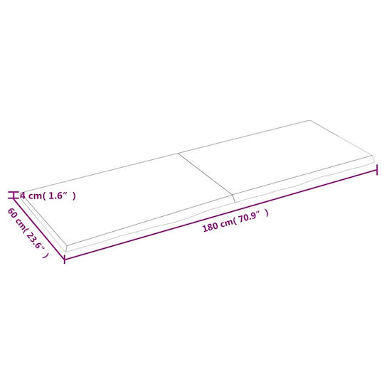 vidaXL Countertop without Sink L80xW60xH4cm Dark Grey