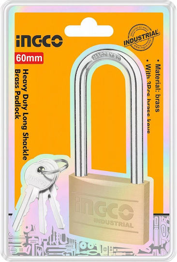 Ingco Stahl Vorhängeschloss Verlängert mit Schlüssel 60mm 1Stück