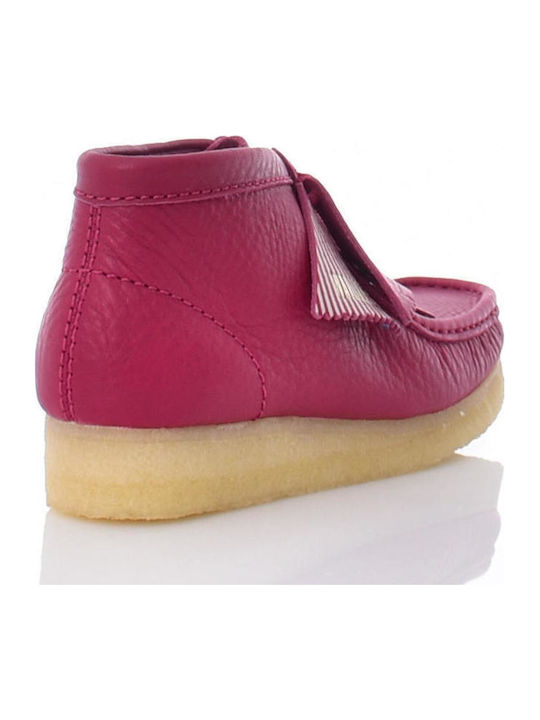 Wallabee Boot Δερμάτινα Γυναικεία Μποτάκια Φούξια