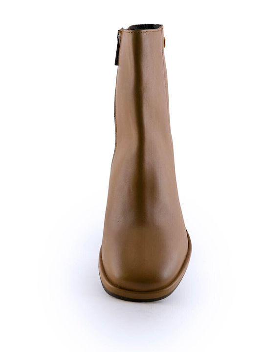 Women's Ankle Boots with High Heel Tabac Brown