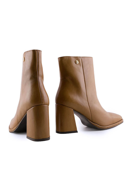Women's Ankle Boots with High Heel Tabac Brown