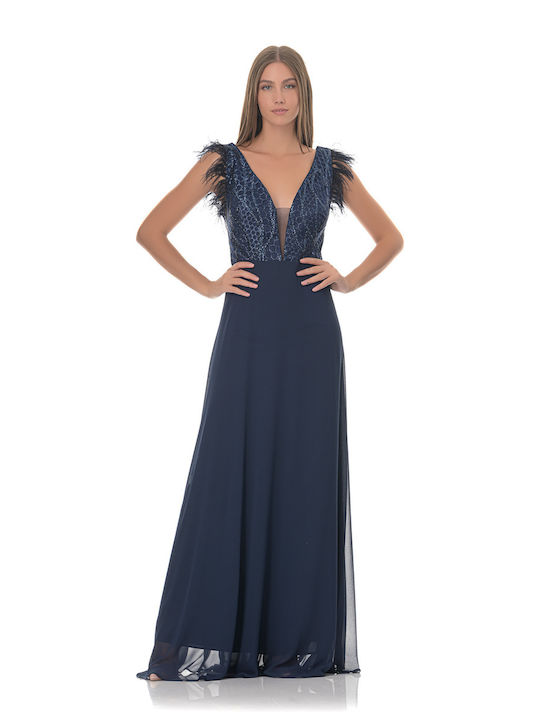 Farmaki Maxi Evening Dress Blue