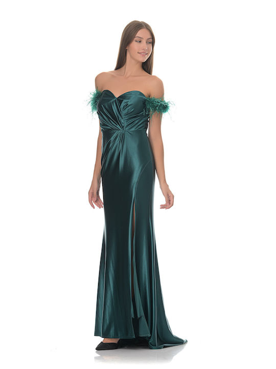 Farmaki Maxi Kleid Satin Grün