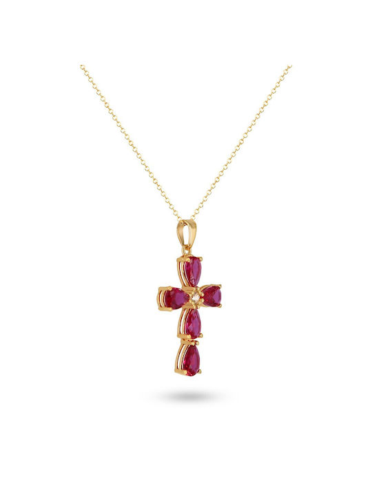 Vitopoulos Damen Gold Kreuz 14K