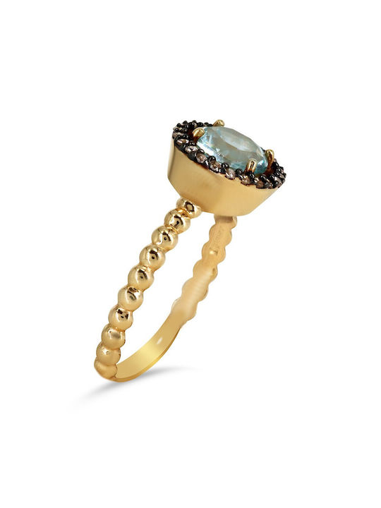 Vitopoulos Women's Gold Ring with Zircon 14K