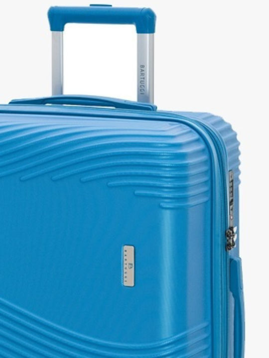 Bartuggi Medium Hard Blue Travel Suitcase with 4 Wheels Height 67cm