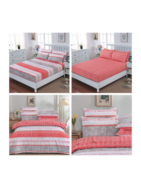 Casa Colori Duvet Cover Cotton Double 200x240 Coral