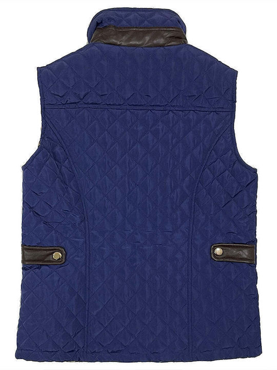 Women's Short Puffer Jacket for Winter Blue
