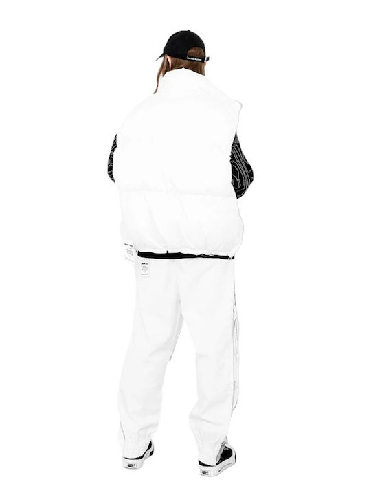 Mod Wave Movement Women's Short Puffer Jacket for Winter White