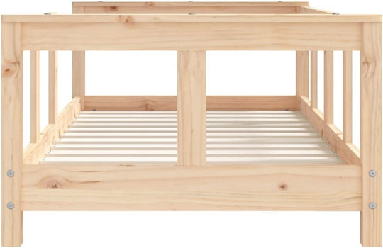 Kids Bed Classic Single Beige for Mattress 70x140cm