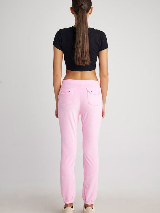 SugarFree Women's Jogger Sweatpants Pink Velvet