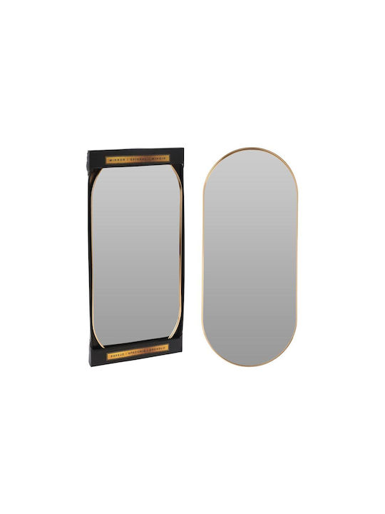 Wall Mirror Oval with Gold Metallic Frame 72x32cm 1pcs