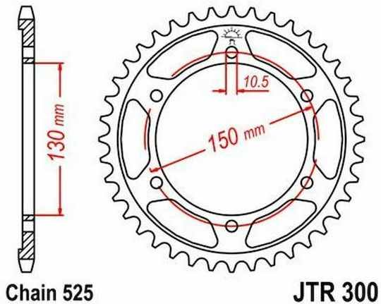 JT Sprockets Γρανάζι Πίσω για Honda Transalp 650