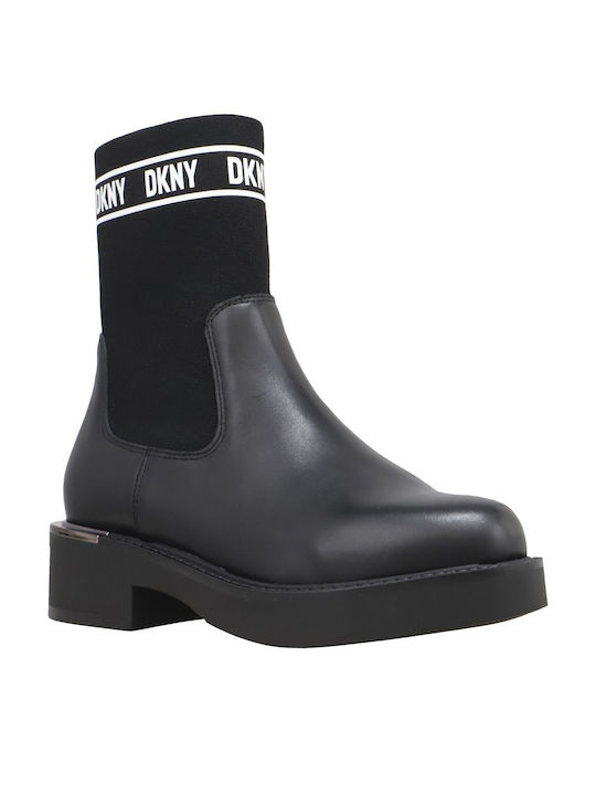 DKNY Leder Damen Knöchelstiefel Schwarz