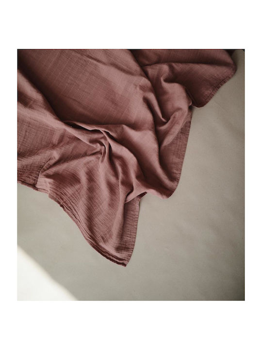 Mushie Muslin Swaddle Wrap Cedar Red 120x120cm.