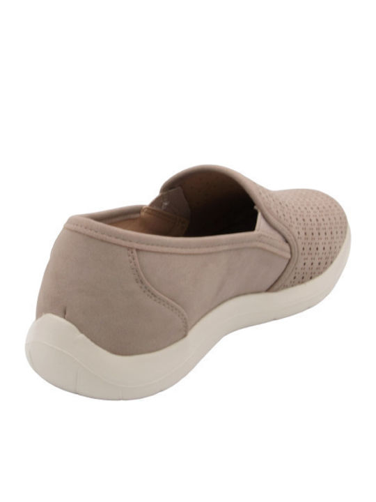 Damen Slip-Ons Leder Beigen