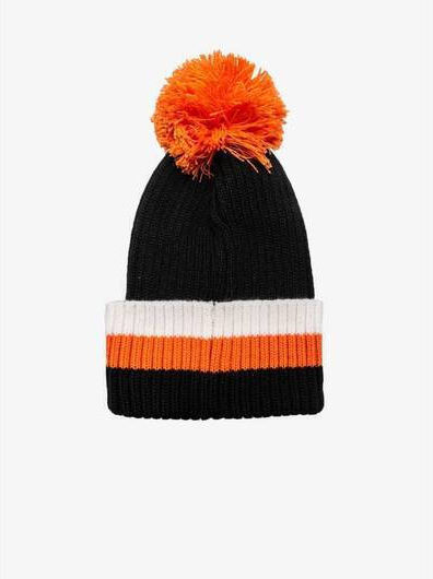 Pom Pom Beanie Unisex Beanie Knitted in Black color