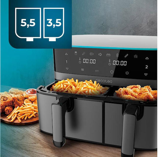Cecotec Cecofry DuoSize 9000 Air Fryer με Διπλό Αποσπώμενο Κάδο 9lt Γκρι