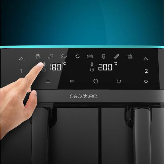 Cecotec Cecofry DuoSize 9000 Air Fryer με Διπλό Αποσπώμενο Κάδο 9lt Γκρι
