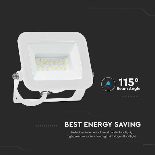 V-TAC Στεγανός Προβολέας LED 30W Ψυχρό Λευκό 6500K IP65