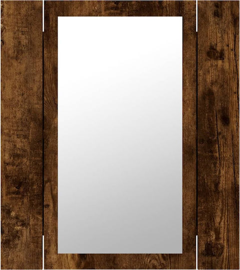 vidaXL Rectangular Bathroom Mirror Led made of Plastic with Cabinet 40x45cm Brown