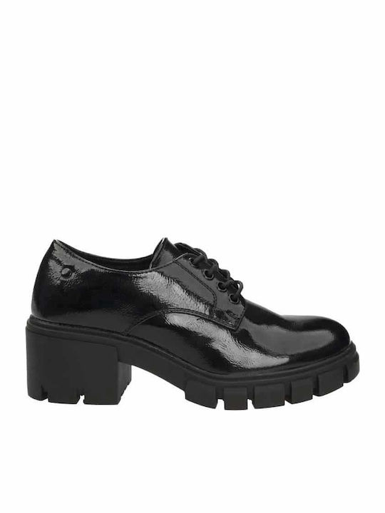 Women's Synthetic Leather Oxford Shoes Black