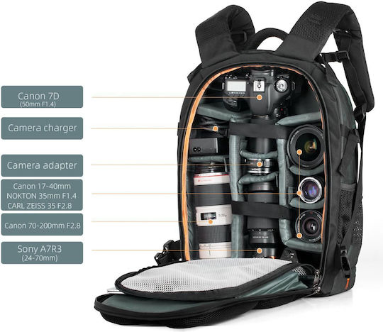 K&F Concept Travel Outdoor Kameratasche Rucksack Fotokamera Camouflage