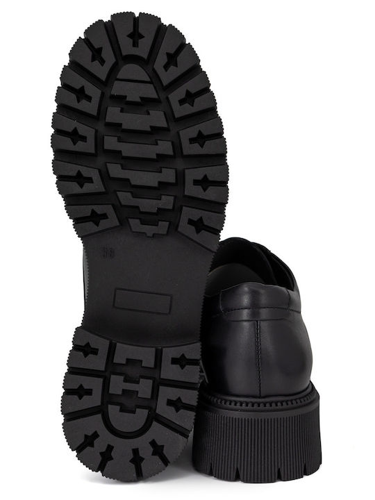 Leather Women's Moccasins in Black Color