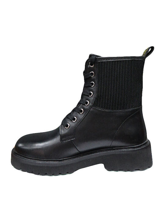 Leather Women's Ankle Boots Black