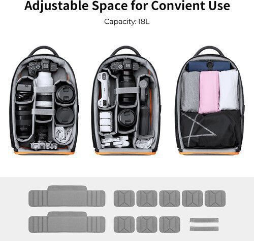 K&F Concept Beta V3 Τσάντα Πλάτης Φωτογραφικής Μηχανής Μαύρη