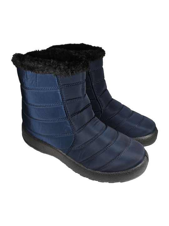 Stiefeletten Damen mit Pelz Marineblau