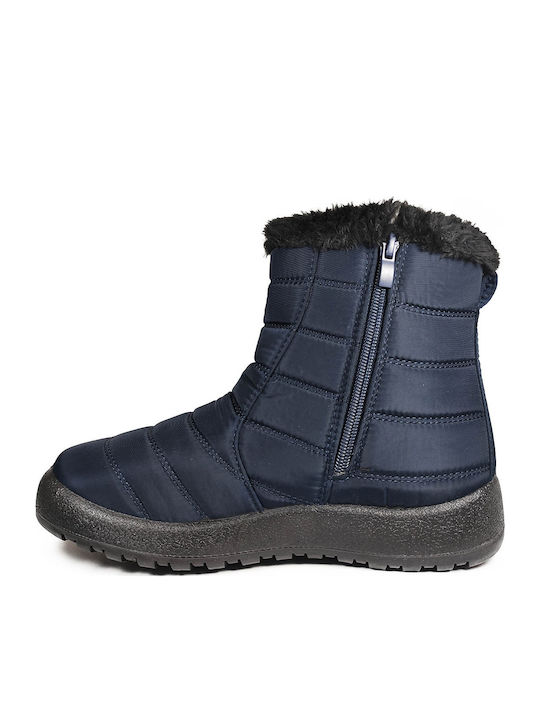 Stiefeletten Damen mit Pelz Marineblau