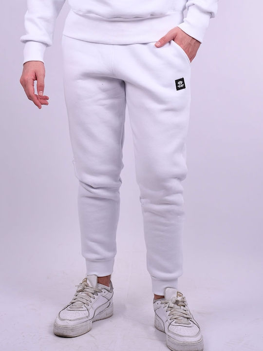 New Wave Men's Sweatpants with Rubber White