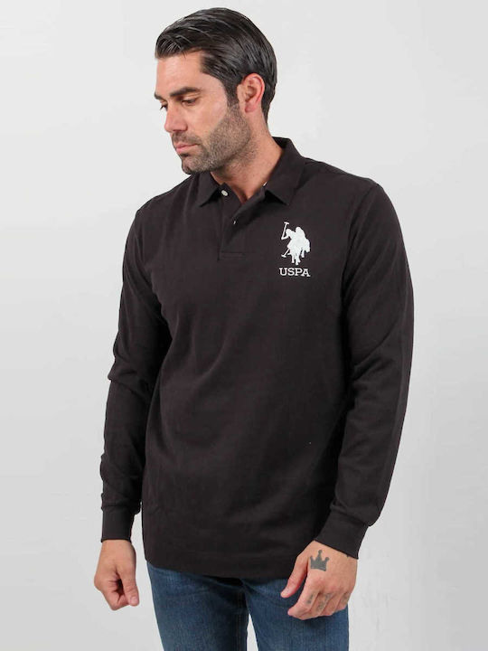 U.S. Polo Assn. Bluza Bărbătească cu Mânecă Lungă Polo Neagră