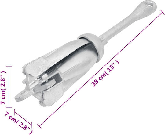 vidaXL Άγκυρα Σκάφους Grapnel-Anker Verzinkt 2.5kg