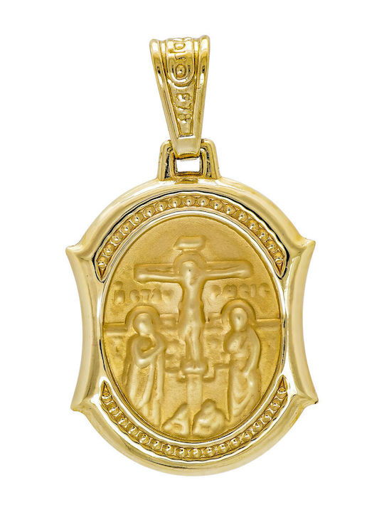 Kiriakos Gofas Pendant Kids Talisman Double Sided made of Gold 9K PA721
