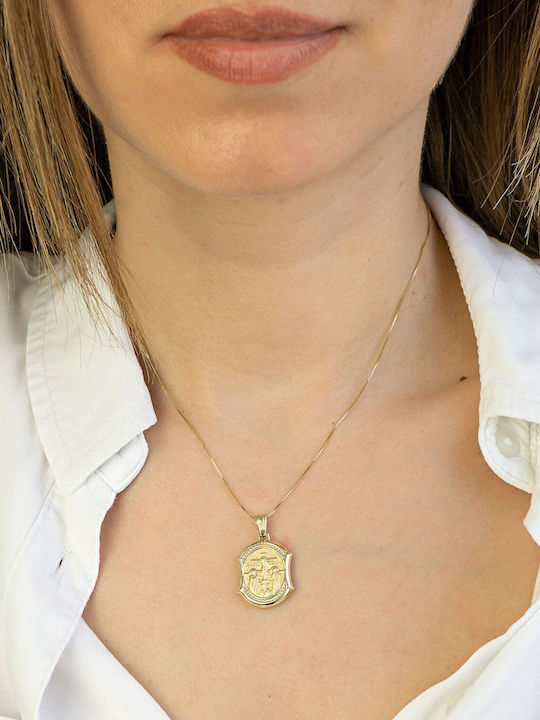 Kiriakos Gofas Pendant Kids Talisman Double Sided made of Gold 9K PA721