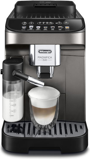 De'Longhi Magnifica Evo Αυτόματη Μηχανή Espresso 1450W Πίεσης 15bar για Cappuccino με Μύλο Άλεσης Ασημί ECAM290.81.TB