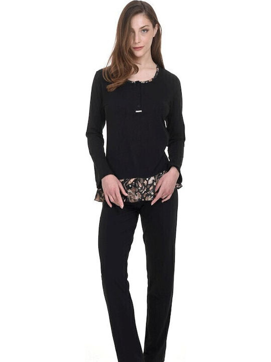 Zen Intimates Winter Women's Pyjama Set Black
