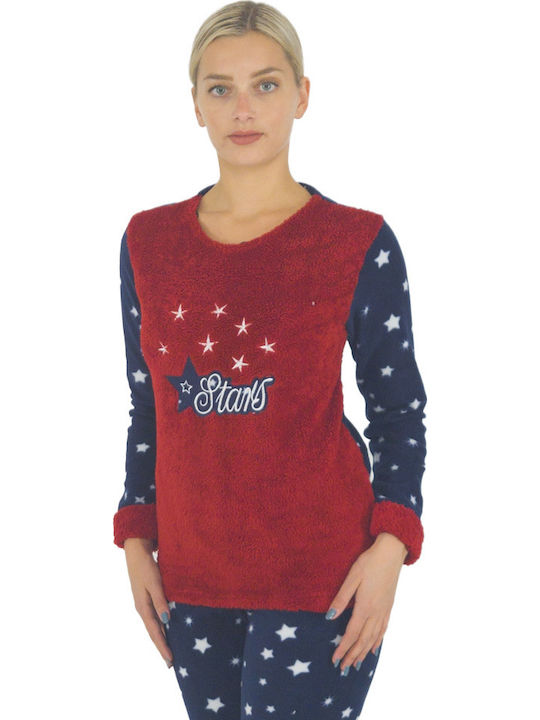 Goodnight Winter Damen Pyjama-Set Rot