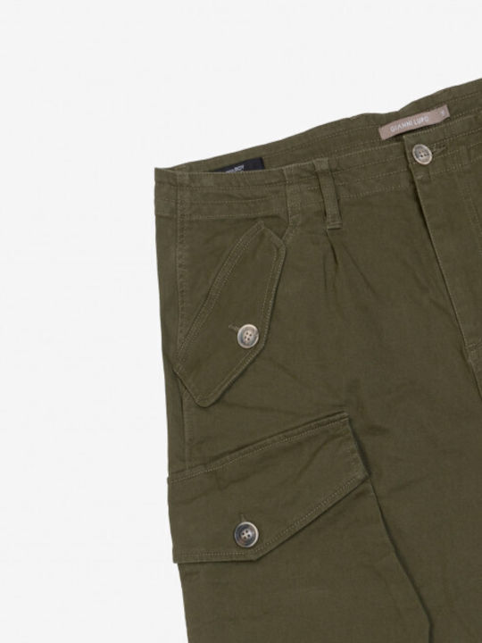 Gianni Lupo Men's Trousers Cargo in Loose Fit Khaki