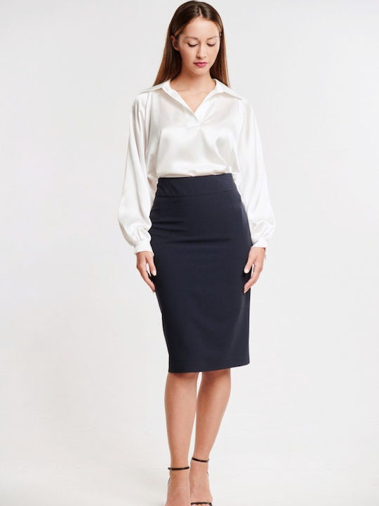 Veto Damen Krepp Mittellang Blazer Marineblau